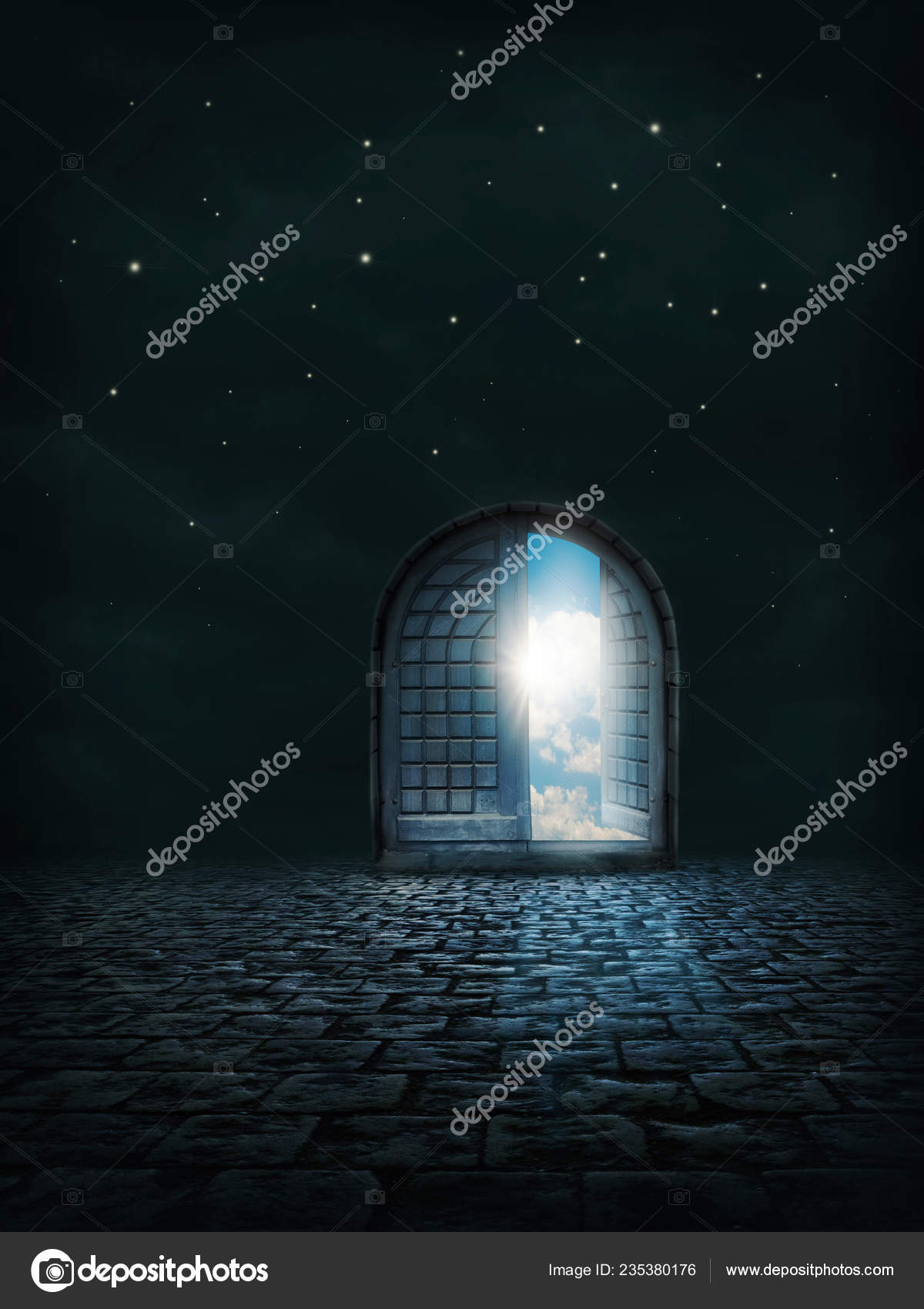 Open Door Night Stock Photo C Egal 235380176