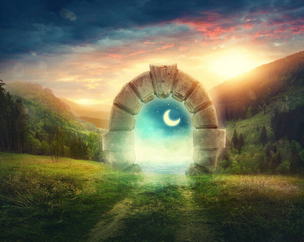   Mysterious entrance to new life or beginning                             