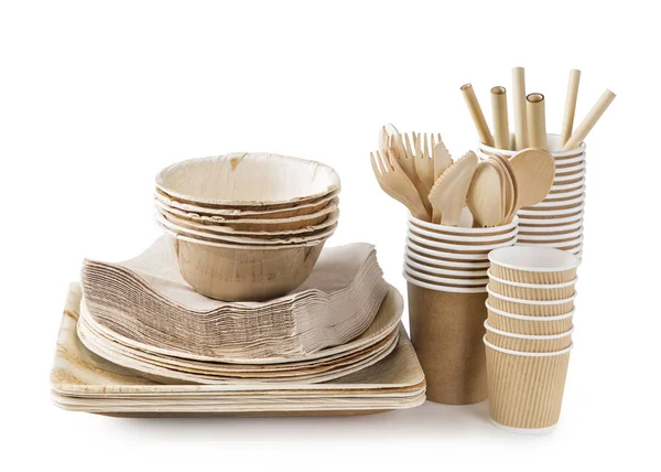 Eco friendly disposable tableware — Stock Photo, Image