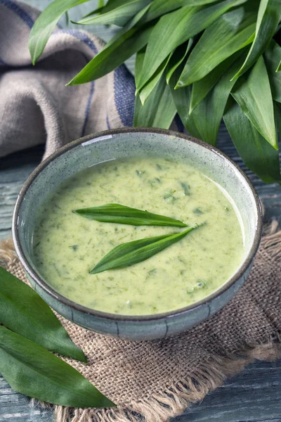 Sopa de creme Ramsons — Fotografia de Stock