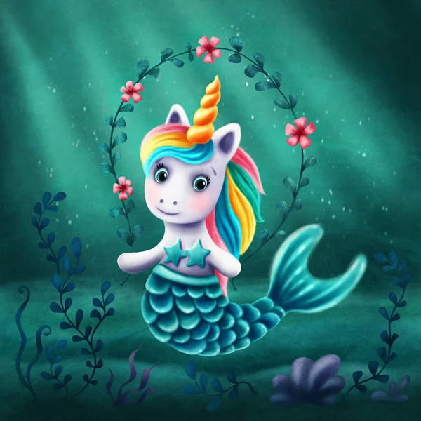 Little marmaid unicorn — Stockfoto