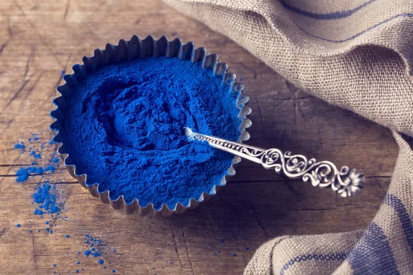 Spirulina azul em pó — Fotografia de Stock