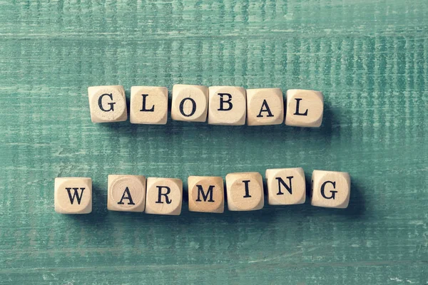 Cubi di lettera con parola riscaldamento globale . — Foto Stock