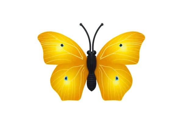 Красивий Жовтий Метелик Ізольований Над Білим — стокове фото