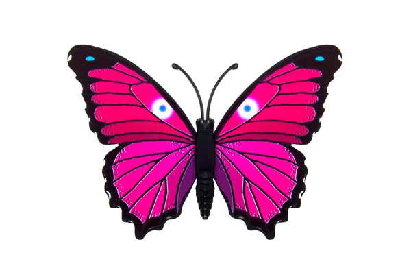 白で分離された美しいピンク色の蝶 — ストック写真