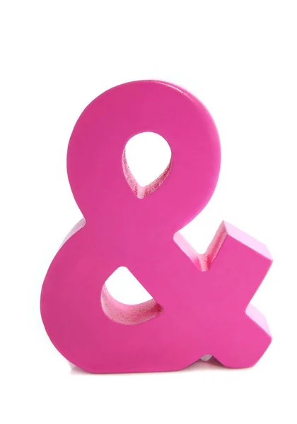 Ícone Ampersand Rosa Isolado Sobre Branco — Fotografia de Stock