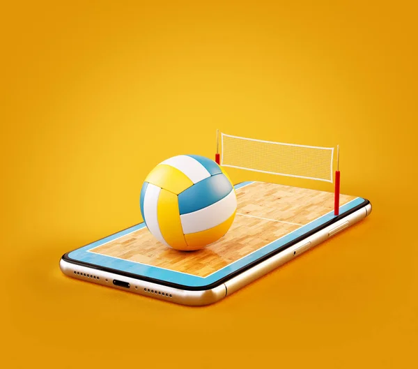 Ungewöhnliche Darstellung Eines Volleyballs Und Auf Dem Platz Auf Einem — Stockfoto