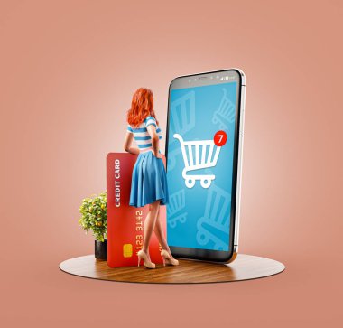 Olağandışı 3d illüstrasyon akıllı telefon uygulaması