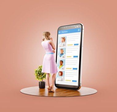 Olağandışı 3d illüstrasyon akıllı telefon uygulaması