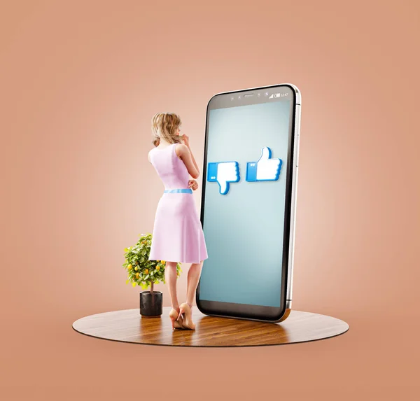 Ungewöhnliche 3D-Illustration Smartphone-Anwendung — Stockfoto