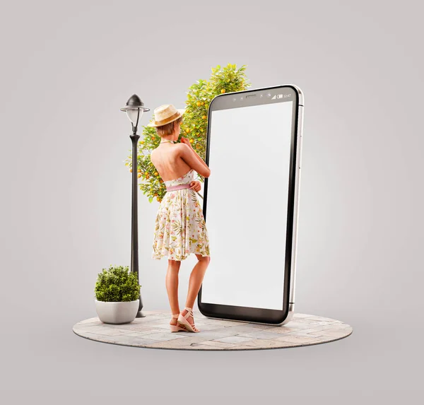 Необычная 3D иллюстрация приложения для смартфона — стоковое фото