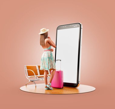 Olağandışı 3d illüstrasyon akıllı telefon uygulaması