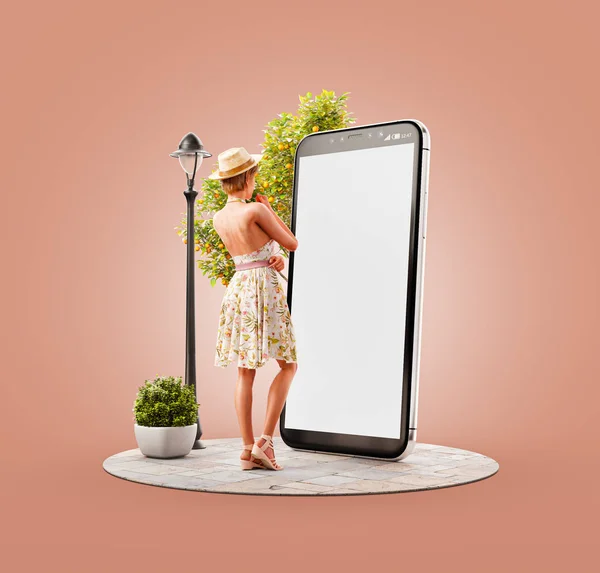 Ovanlig 3D illustration smart telefon ansökan — Stockfoto