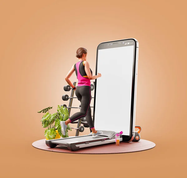 Unusual 3d illustration smart phone application