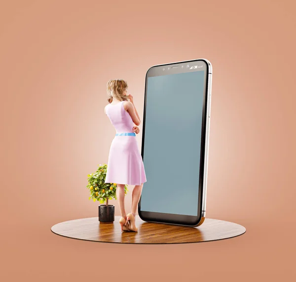 Ovanlig 3D illustration smart telefon ansökan — Stockfoto