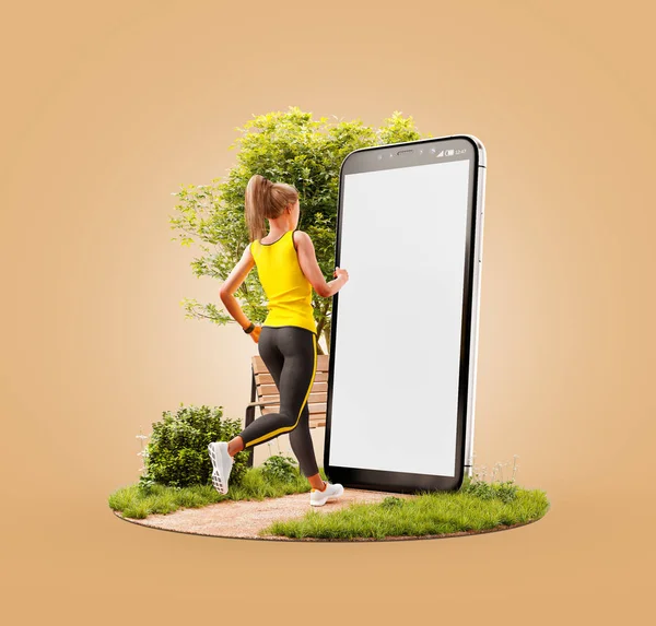 Unusual 3d illustration smart phone application