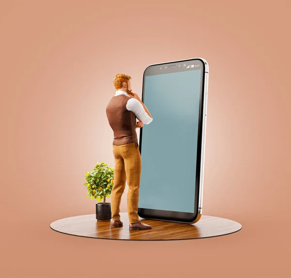 Ovanlig 3D illustration smart telefon ansökan — Stockfoto