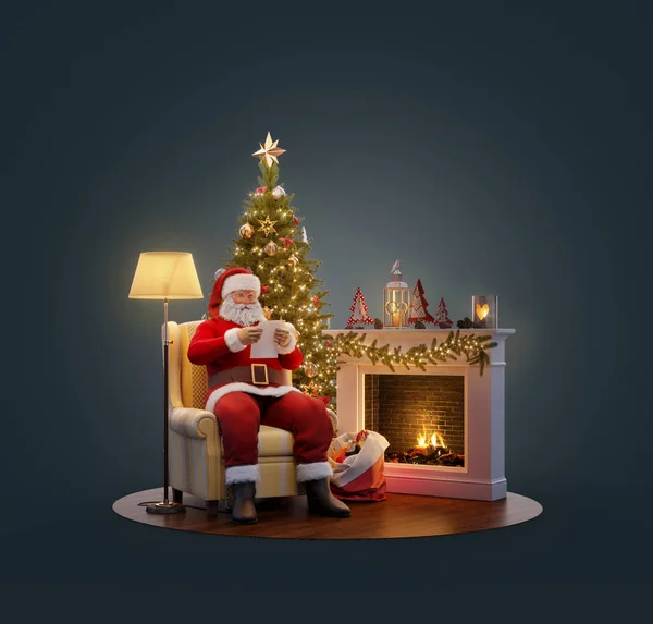 Szokatlan karácsonyi 3D illusztráció — Stock Fotó