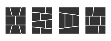 Çizgi roman ya da çizgi roman şablonları. Anime kitap çerçevesi panelleri. Manga sayfası çizelgeleri. Fotoğraf kolajı, dergi, poster ya da ahşap çizimler. Vektör illüstrasyonu.