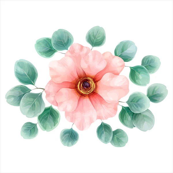 Λουλούδι Ακουαρέλα Διανυσματικά Εικονογράφηση Που Απομονώνονται Λευκό Φόντο Βοτανική Σχεδιασμό — Διανυσματικό Αρχείο