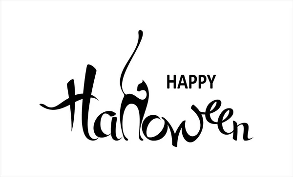 Fröhliches Halloween Banner Auf Weißem Hintergrund Urlaubskalligrafie Für Plakat Grußkarte — Stockvektor