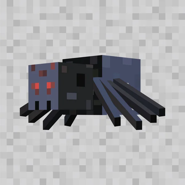 Minecraft Spider Bit Pixel Layout Spielelemente Web Benutzeroberfläche lizenzfreie Stockvektoren