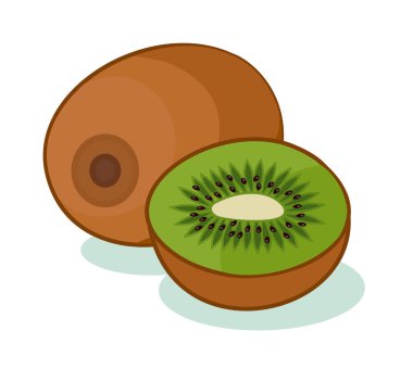 Beyaz arka plan üzerinde izole kivi. Vektör çizim.