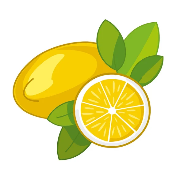 Zitronen Isoliert Auf Weiß Vektorillustration — Stockvektor