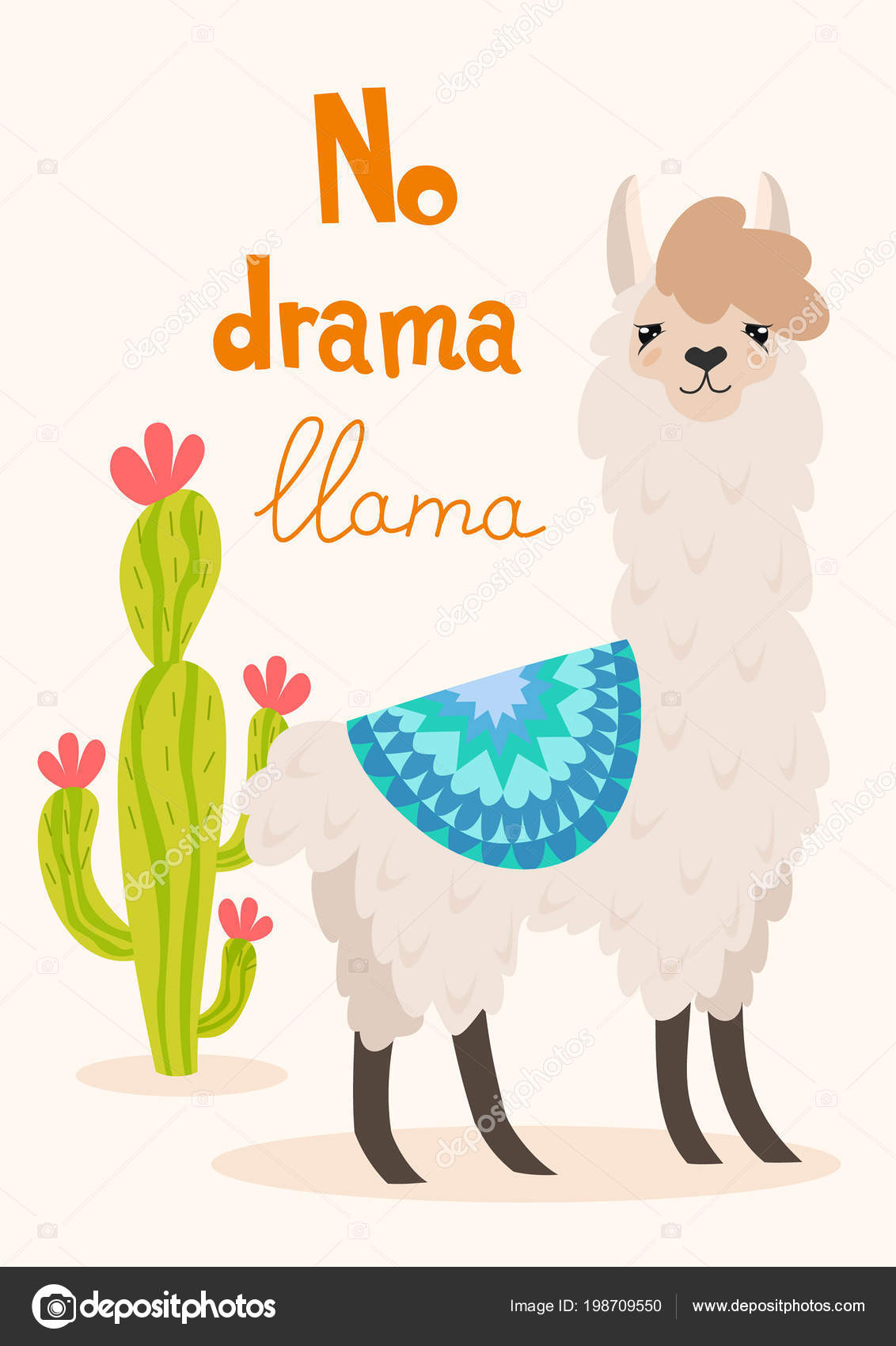 Vector Stylish Cartoon Lama Ornament Design Cactus Drama Llama Poster Stock  Vector Image by ©Tayka_ya #198709550