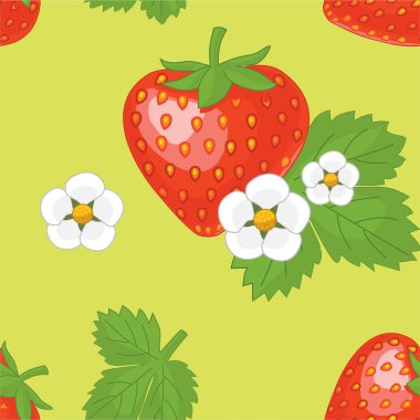 Çilek deseni. Vektör sorunsuz doku.