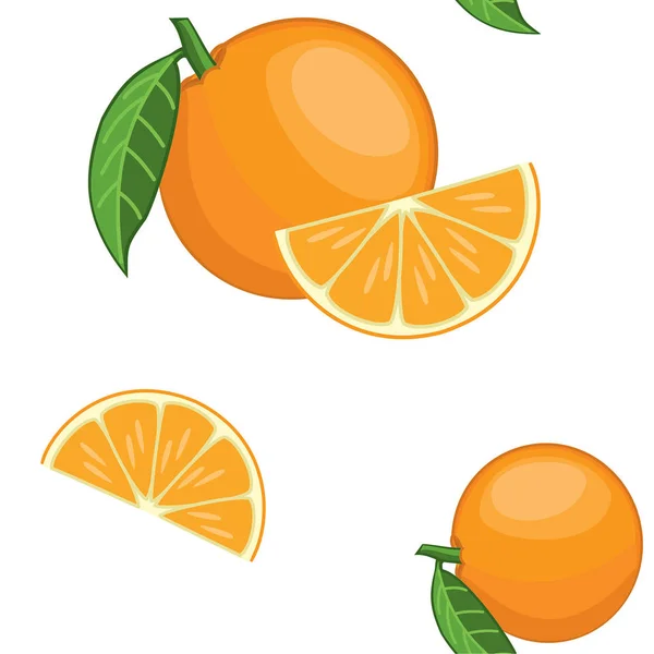 Orangen Muster Vektor Nahtlose Textur — Stockvektor