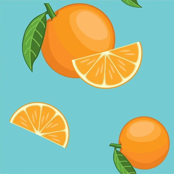 Апельсины Векторная Бесшовная Текстура — стоковый вектор