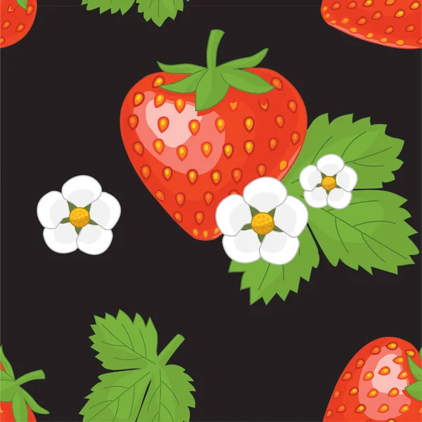 Çilek deseni. Vektör sorunsuz doku.