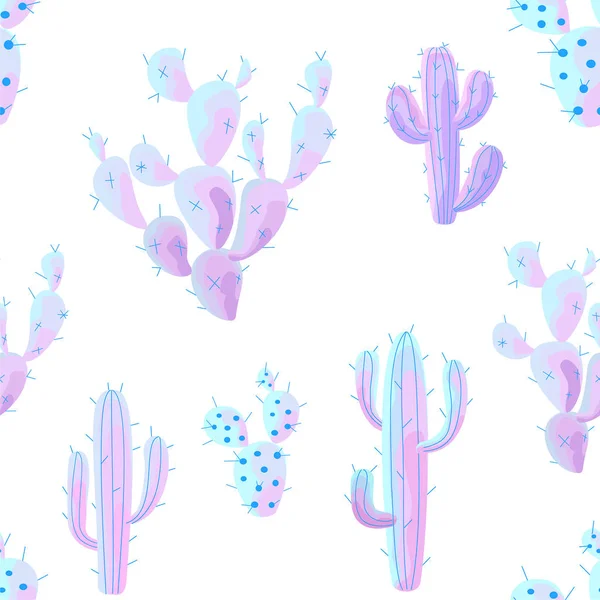 Patrón Cactus Textura Sin Costura Vectorial — Archivo Imágenes Vectoriales