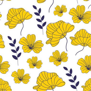 Renkli çiçek desenli. Vektör sorunsuz doku.