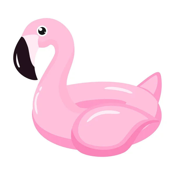 Flamingo flutuador piscina inflável. Ilustração vetorial . — Vetor de Stock