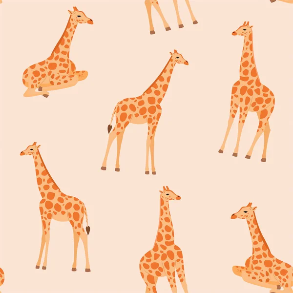 Trendy Giraffe patroon. Vector naadloze textuur. — Stockvector