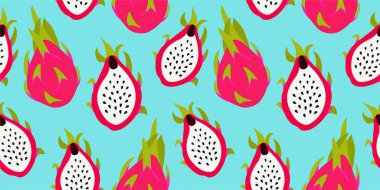 Ejderha meyve sseni. Tropikal vektör dikişsiz doku. 