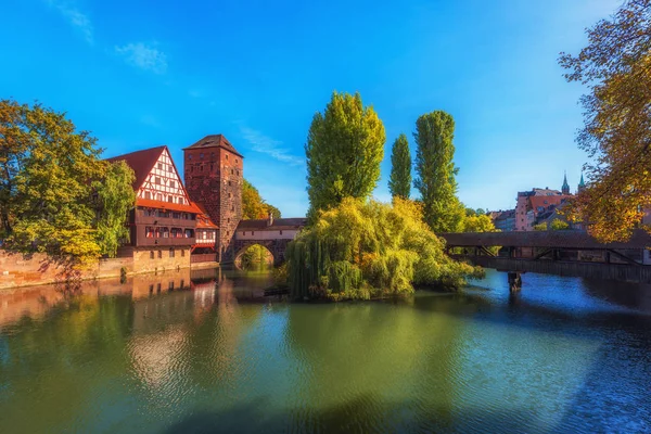 Bord Rivière Pegnitz Nuremberg — Photo