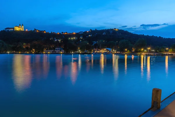 Akşam Manastırda Tihany Tarafından Lake Balaton Macaristan — Stok fotoğraf