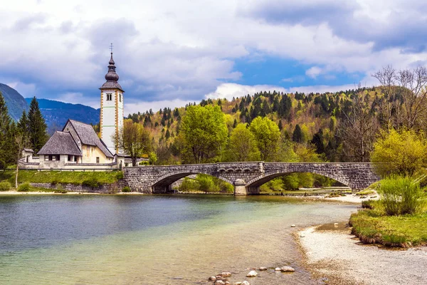 Bohinjer See Slowenien Dem Sohn Der Taufe Geweihte Kirche — Stockfoto