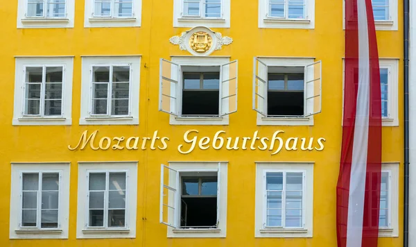 Der Geburtstag Des Berühmten Komponisten Wolfgang Amadeus Mozart Salzburg Österreich Stockbild