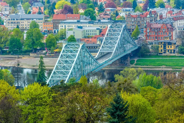 Blue Wonder Dresden Blaues Wunder Alemanha — Fotografia de Stock