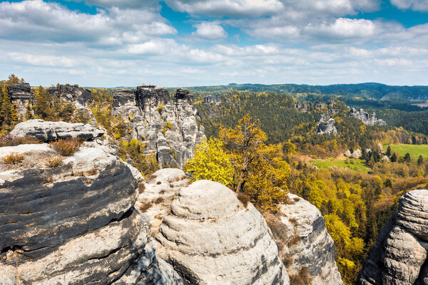The Elbe Sandstone Mountains in Germany, Europe