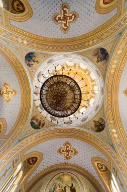 Sevastopol, Crimea - 06 21 2018: Antik Chersonese Tavrichesky St. Volodymyr'ın katedralde iç güzel manzara.