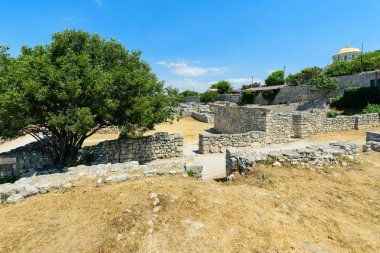 Harabeleri antik bir Chersonese Tavrichesky, Sevastopol, Kırım güzel görünüm