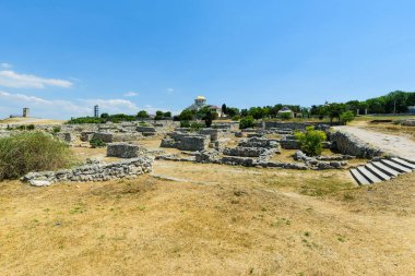 Harabeleri antik bir Chersonese Tavrichesky, Sevastopol, Kırım güzel görünüm