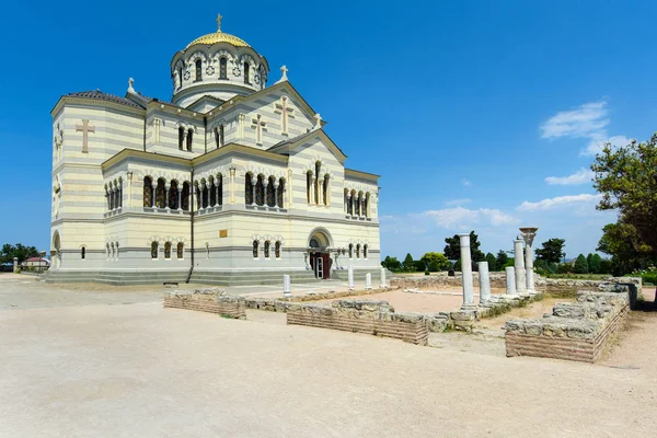 Vacker Utsikt Det Sankt Volodymyr Katedralen Kersonese Tavrichesky Sevastopol Krim — Stockfoto