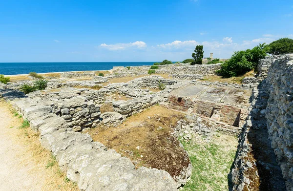 Harabeleri Antik Bir Chersonese Tavrichesky Sevastopol Kırım Güzel Görünüm — Stok fotoğraf