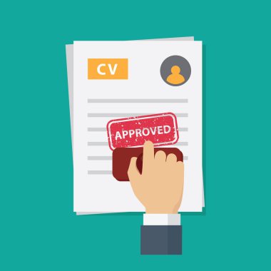 İş başvurusu iş başvurusu onaylanan kelime damgalama insanlar el onaylı,